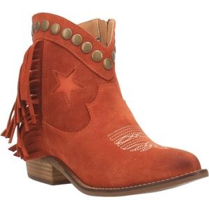 Burnt orange cowboy bootie